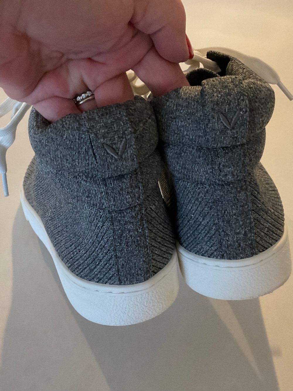 VIVAIA High-Top Knit Sneaker Grey Size EU 39 - Picture 3 of 9